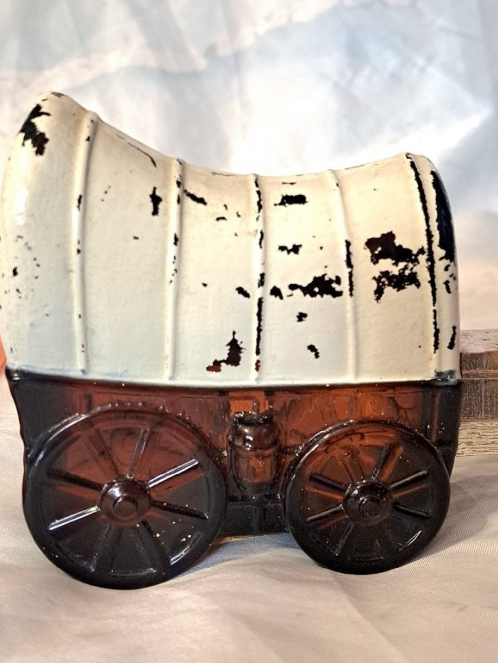 Vintage Avon Covered Wagon Glass Wild Country Aftershave Bottle Collectibles